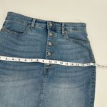 Banana Republic Jean Skirt Womens 6 Denim Pencil Button Front Light Wash Read Photo 9