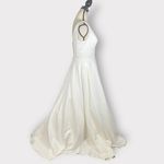 Mac Duggal IEENA for  Tailored V-Neck Ballgown Women's 8 White A-Line Photo 5