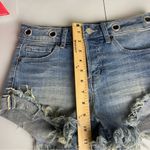 Altar'd State Altar’d State Size 25 Cut Off Denim Shorts Distressed Grommets Button Fly Grunge Photo 2