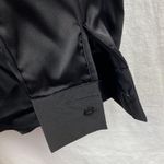 The Limited  Black Satin Long Sleeve Button Up Shirt Blouse NEW XL Photo 3