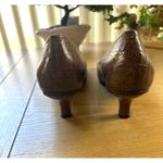 Enzo Angiolini 10 Brown Faux Crocodile Kitten Heel Shoes Buckle Detail EA Flexo Photo 3