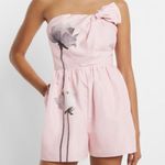EXPRESS Nwt Baby Pink Floral Bow Strapless Romper Photo 1