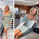 House Of CB NWOT  Freyja Green long Sleeves Gathered Corset Dress sz XL Photo 2