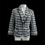 Catherine Malandrino Black and White plaid Houndstooth Blazer NEW Photo 11