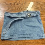 EB Denim NWT Daphne wrap Mini Skirt with attached Belt, xS Blue Photo 2