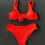 Boutique Bright orange front tie bikini set Photo 1