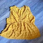 Lucky Brand  Mustard Yellow Surplice Sleeveless Babydoll Blouse Size L Photo 0