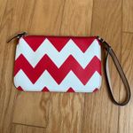 Kate Spade New York Red White Chevron Zigzag Wristlet Clutch Pouch Bag Photo 5