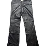 EXPRESS NWT Black Genuine Leather Flare Pants SZ 7/8 Side Zip Lined Bootcut Y2K Photo 0