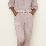 Ba&sh Frida Denim Jumpsuit Faded Purple Wash Medium Photo 0
