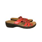 Clarks  Collection Sandals Womens 10 M Lexi Jasmine Slides Leather Red Photo 2
