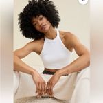 Aerie White Ribbed Superchill Seamless High Neck Bra Crop Top - size XL Photo 8