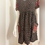 Doll Style Vintage S. Roberts Rayon Dress Black Brown Fall Fashion L/XL Size L Photo 2