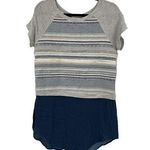 Anthropologie Shirt Womens Medium Left Coast Baseball Tee Gray Navy Dolan Photo 0