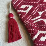 Sole Society  Red Embroidered Clutch with Tassel Photo 1