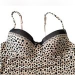 Babydoll Animal Print Polka Dot Beige Black Bustier Bra Lingerie Mini Slip Dress Size M Photo 1