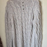Sundance  speckled beige cable knit wool blend tunic sweater Photo 0