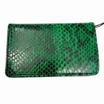 Aimee Kestenberg  Emerald Snakeskin  Sammy Bifold Card Holder NWT Photo 1