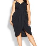 City Chic Black Faux Wrap Tulip Skirt Dress Sz.S/16W NWT Photo 0