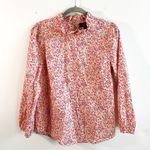 J.Crew Blouse Liberty Print Phoebe Floral Ruffle Neck Long Sleeves Top Sz S EUC Photo 3
