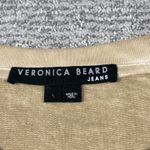 Veronica Beard  Analeigh Sweatshirt Womens Large Tan Puff Sleeves Pima Cotton Photo 2