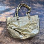 Coach Madison gold metallic and chain baby blue lining bag Photo 1