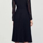 Sandro  dual-material long sleeved dress- size 2 Photo 3