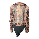 ZARA  ruffle paisley blouse bodysuit size M Photo 7