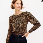 Loft Puff Shoulder Leopard Top Size Medium Photo 9