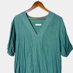 LAKEGauze Caftan Dress Large Cyprus Green Maxi Cotton V Photo 3