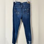 American Eagle Outfitters Women's Ripped Dark Blue Skinny Jeans Photo 3