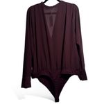Good American NWT Chocolate Brown Sheer Deep- V Drapey Surplice Bodysuit - 2X Photo 1