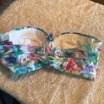 Torrid  1X Watercolor Multi Bikini Top strapless lightly lined bra padded Photo 2
