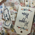 Hippie Rose NWT  Printed Smocked Tank Top L Ivory Floral Square Neck Photo 2