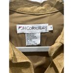 JH Collectibles Vintage Leather Suede Button Down Top Jacket w/ Gold Buttons 4 Tan Photo 1