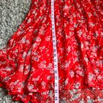 The Kooples The Koople Silk Crepon Dotted Line Floral Dress - Red Size US M Photo 8