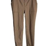 Vylette Paper Bag Waist Skinny Pants 9 Brown Plaid Mid Rise Patch Pockets Zip Size undefined Photo 0