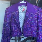 Boucle Purple VINTAGE Cropped Jacket Size 4 Photo 0