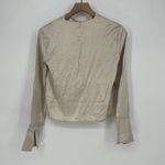 H&M Beige Satin Long Sleeve Button Cuff Blouse Shirt Top XS Photo 4