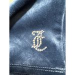 Juicy Couture  Velour Skirt Mini Skater Y2K Rhinestone Logo Navy‎ Blue M Photo 6