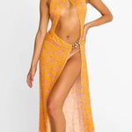 Beach Bunny Saddie bikini cover-up orange floral midi dress size S small NWT Photo 0
