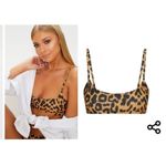 Pretty Little Thing  Leopard Cheetah Print Stretch Bikini Set 2 Piece Sz 12 Large Photo 8