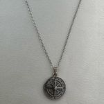 Compass Pendant Necklace for Men Women,Streetwear Punk Hip Hop Unisex Style Silver Photo 0