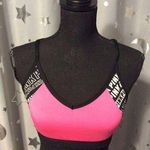 PINK - Victoria's Secret Victoria's Secret Pink Sports Bra PINK print on hot pink Medium Ultimate Photo 0