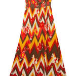 Lucky Brand Lucky‎ Brand Maxi Dress Strapless Summer Chevron Floral Print Medium Photo 0