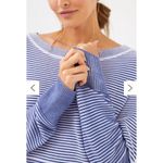 Anthropologie  Daily Practice Knit Tunic Dress Blue Stripe, Cotton, XL Photo 3