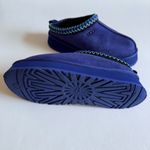 UGG  Tazz Slippers Women 9 Navy Blue Suede Platform Slip-On Shearling Lined Shoes Photo 15