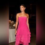 Antonio Melani Pink Silk Strapless Dress with Ruffled Bottom Sz 4 Photo 0