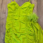 For Love & Lemons NWT  Lorlai Mini Dress in Lime Green Ruched Dress Medium Photo 3