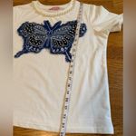 Pearl Embellished White and Blue denim Butterfly Top size M Size M Photo 7